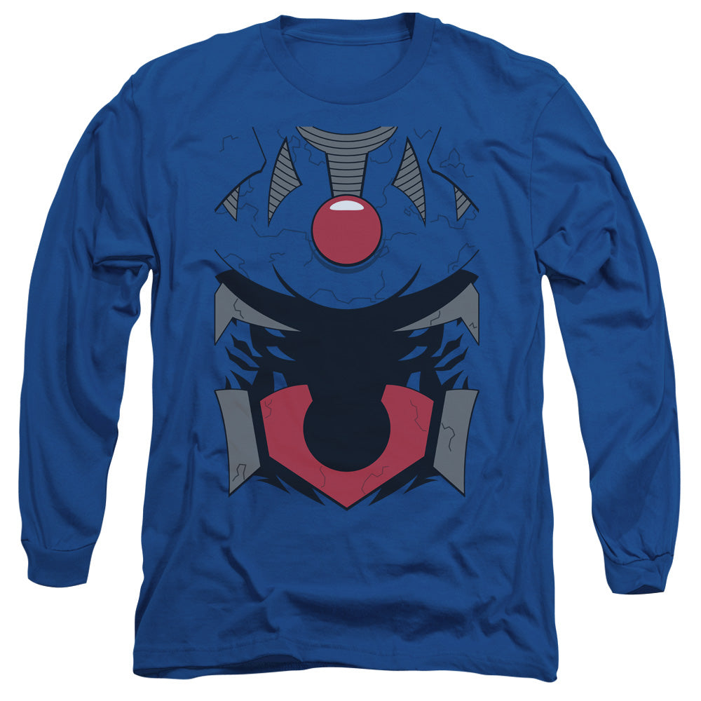 Justice League Of America Darkseid Uniform Mens Long Sleeve Shirt Royal Blue Officially Licensed