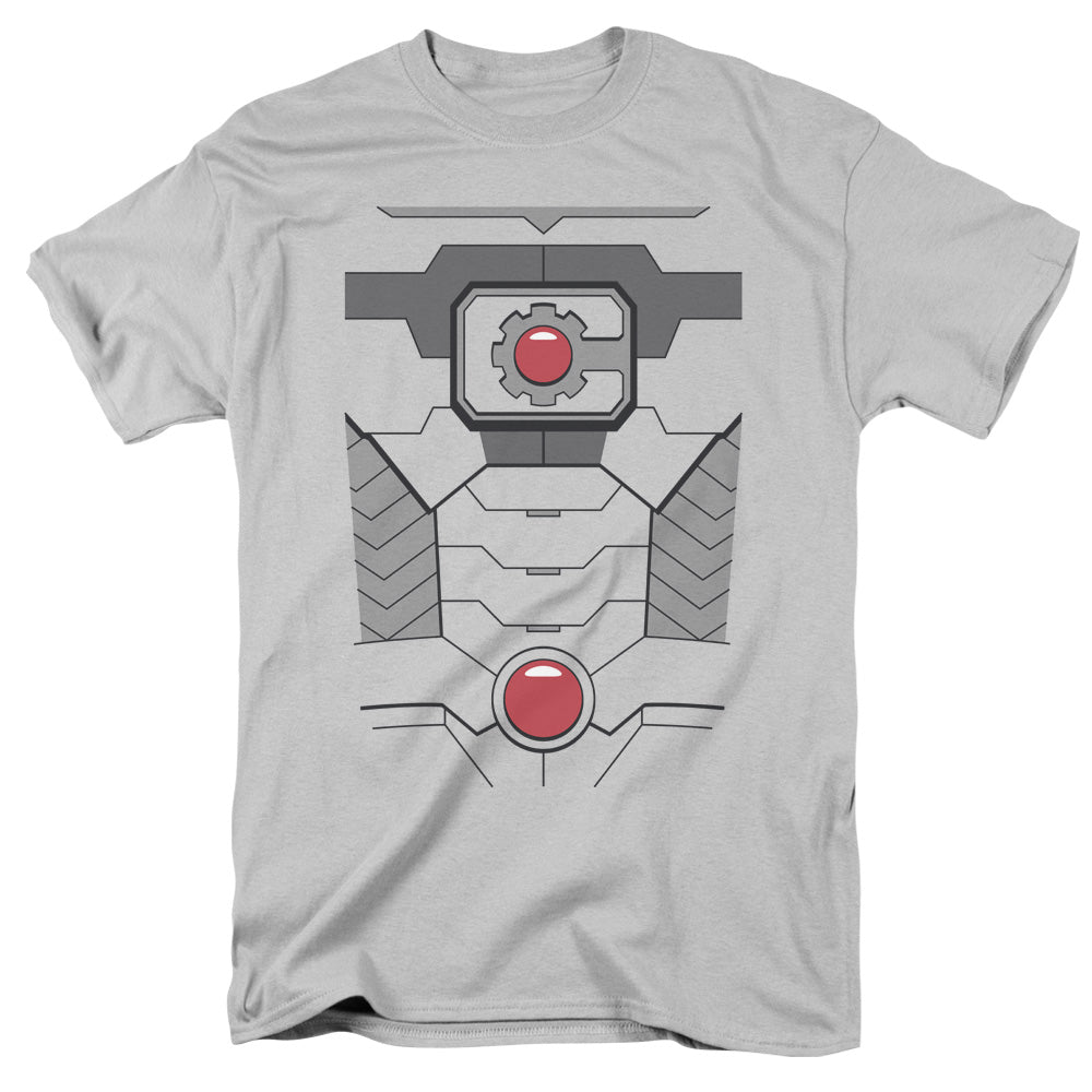 Justice League Of America Cyborg Uniform Mens T Shirt Silver Officially Licensed