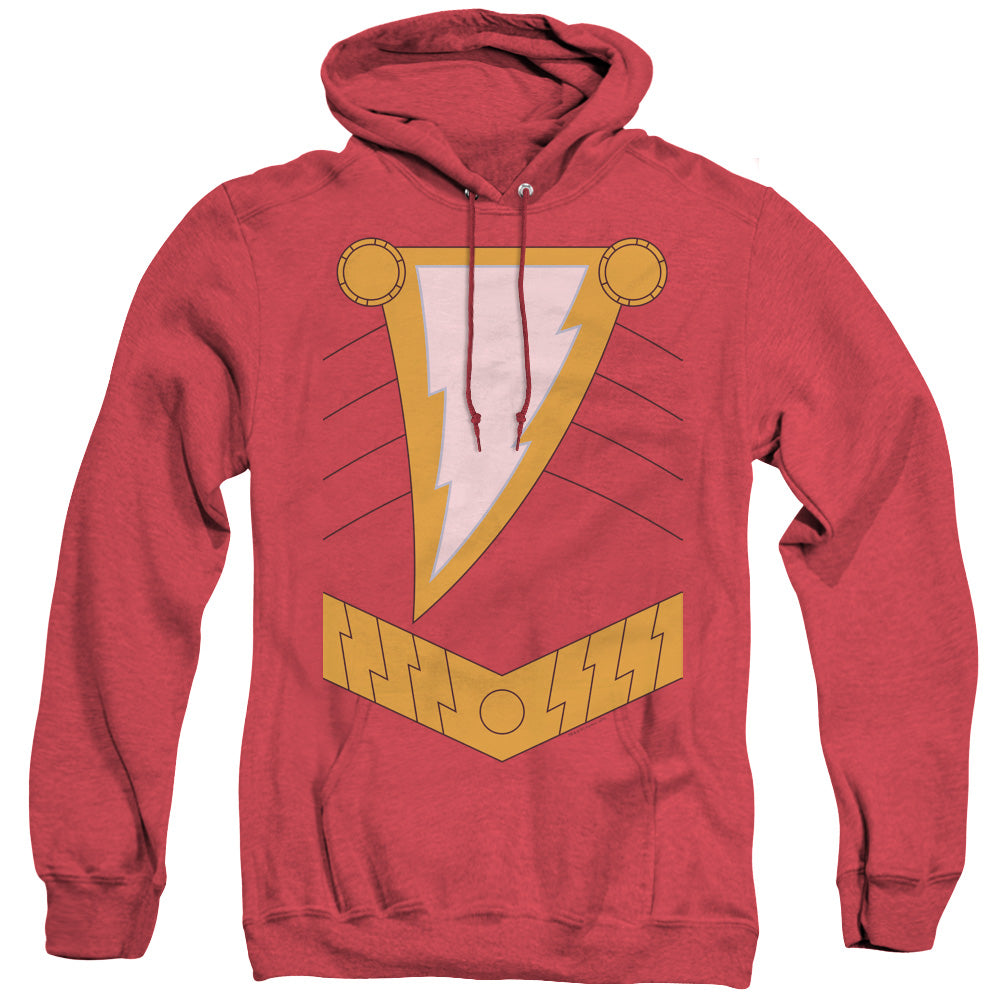 Justice League Of America Shazam Heather Mens Hoodie Red Officially Licensed