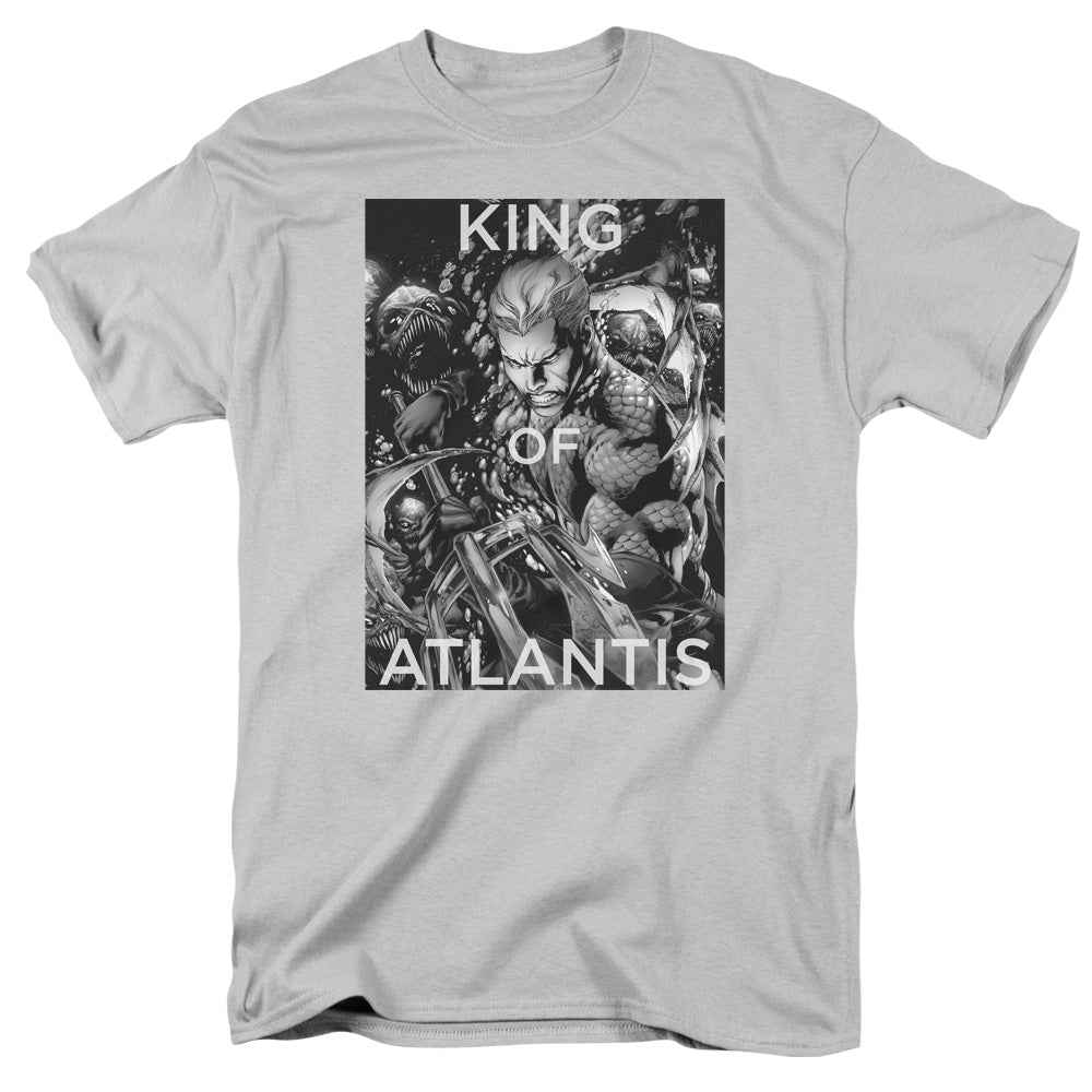 Justice League Of America King Of Atlantis Mens T Shirt Silver Officially Licensed