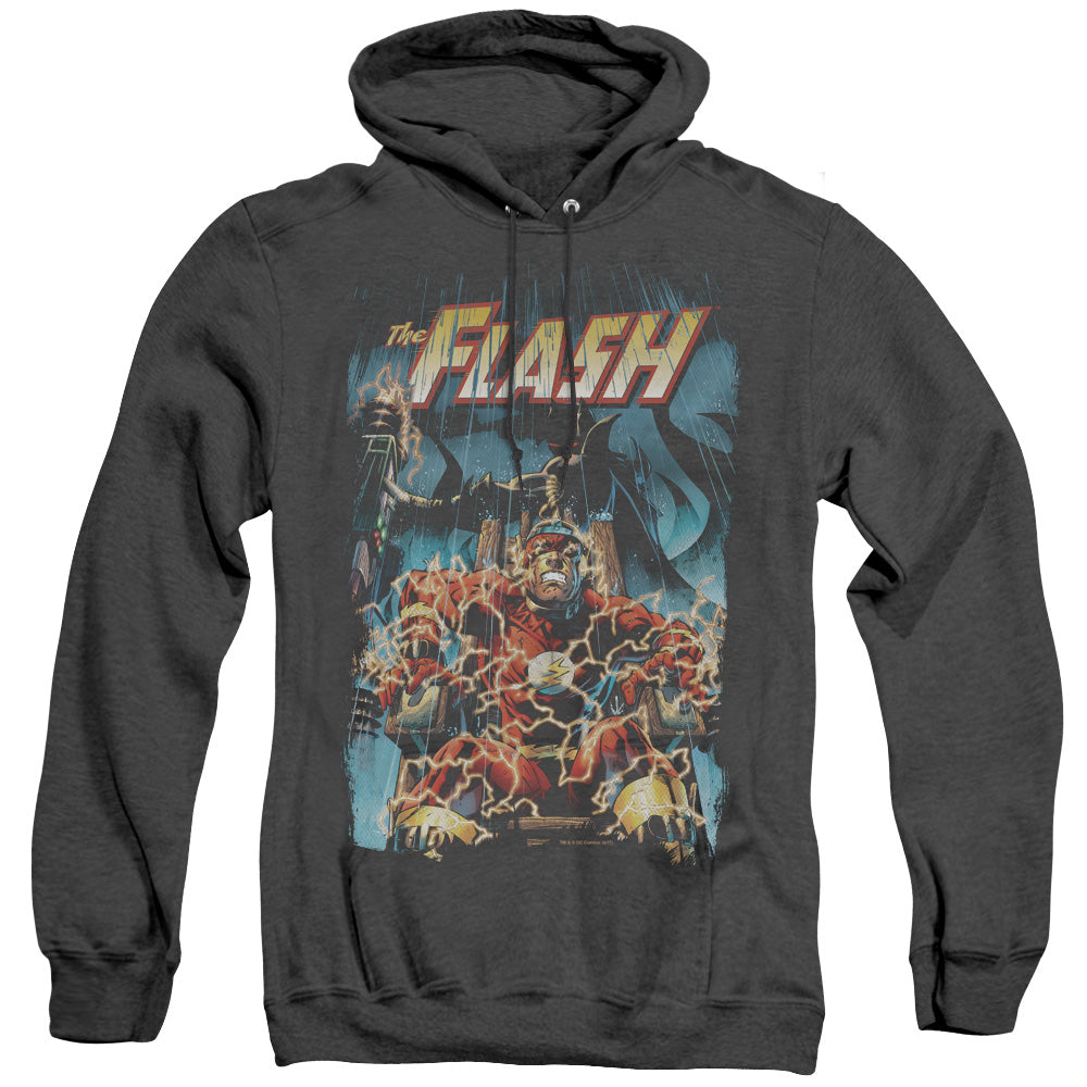 Justice League Of America Electric Chair Mens Heather Hoodie Black Officially Licensed