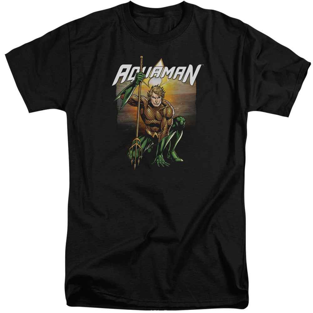 Justice League Beach Sunset Mens Tall T Shirt Black Officially Licensed