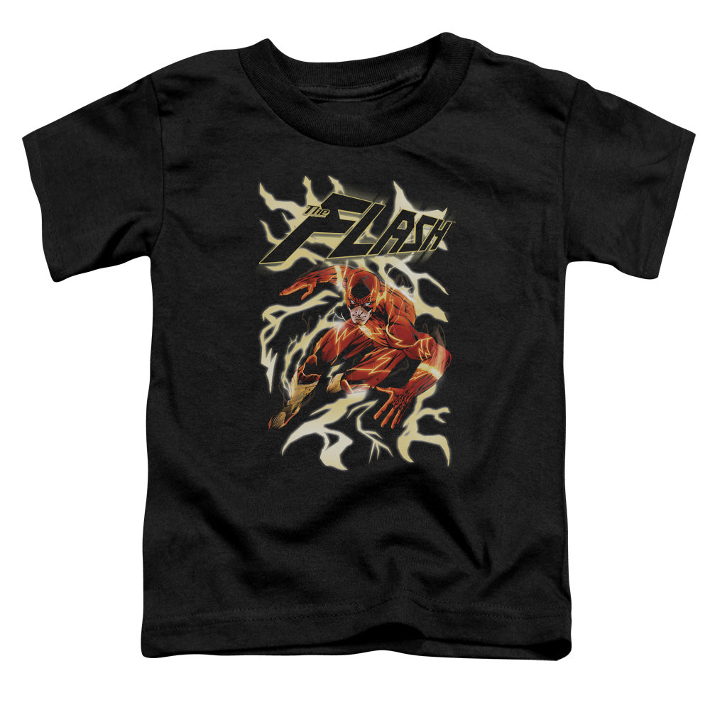 Justice League Electric Run Toddler Kids Youth T Shirt Black Officially Licensed