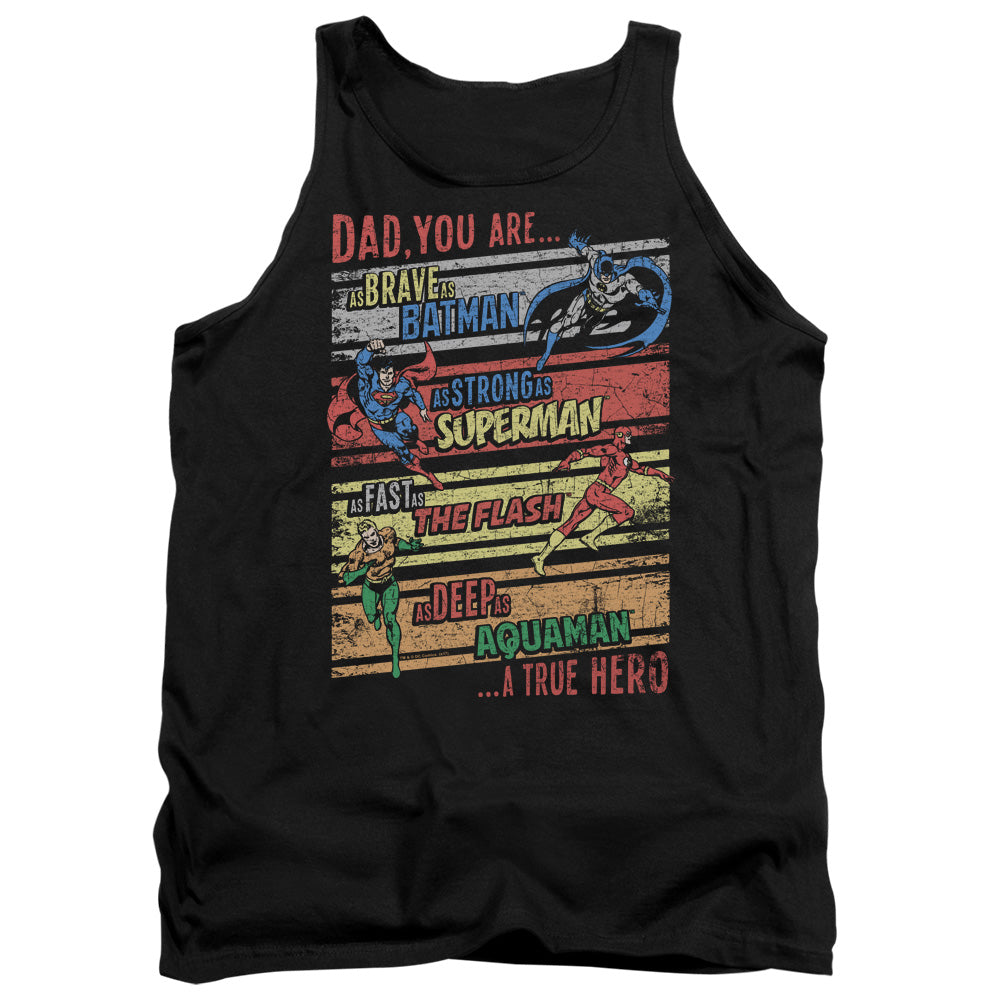 Justice League Assemble A True Hero Mens Tank Top Shirt Black Officially Licensed