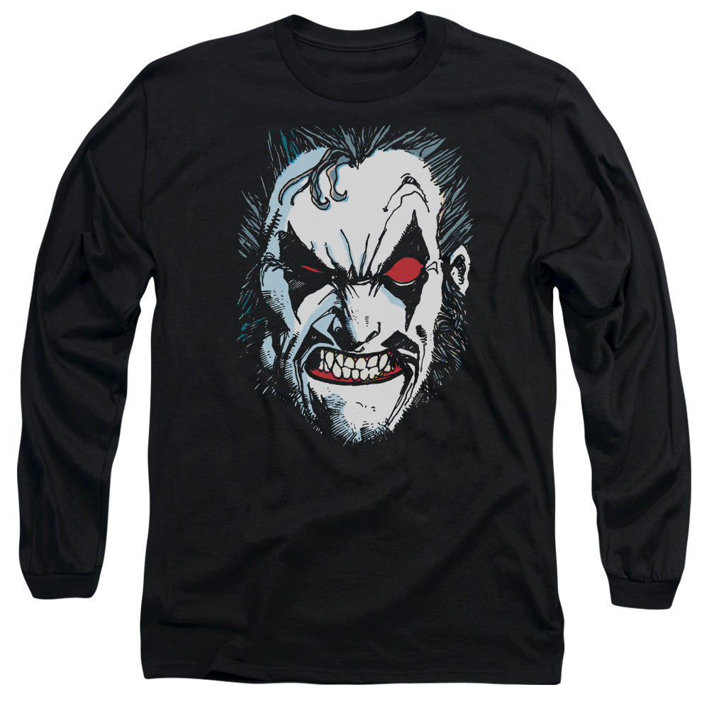 Jla In Lo Face Mens Long Sleeve Shirt Black Officially Licensed