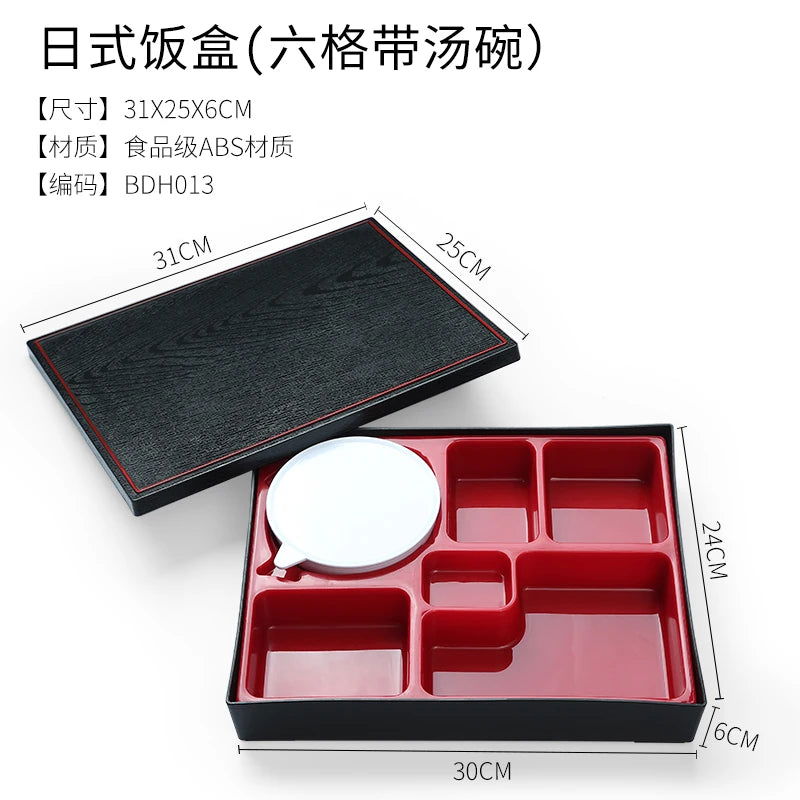 Japanese Style Business Lunch Box, Wood Grain Sushi Cooking Lunch Box, Food Storage Container