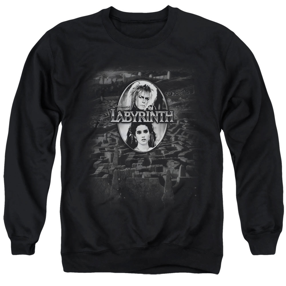 Labyrinth Maze Mens Crewneck Sweatshirt Black Officially Licensed