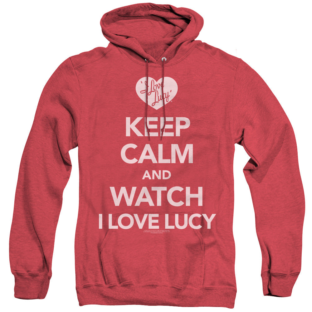I Love Lucy Keep Calm And Watch Heather Mens Hoodie Red Officially Licensed
