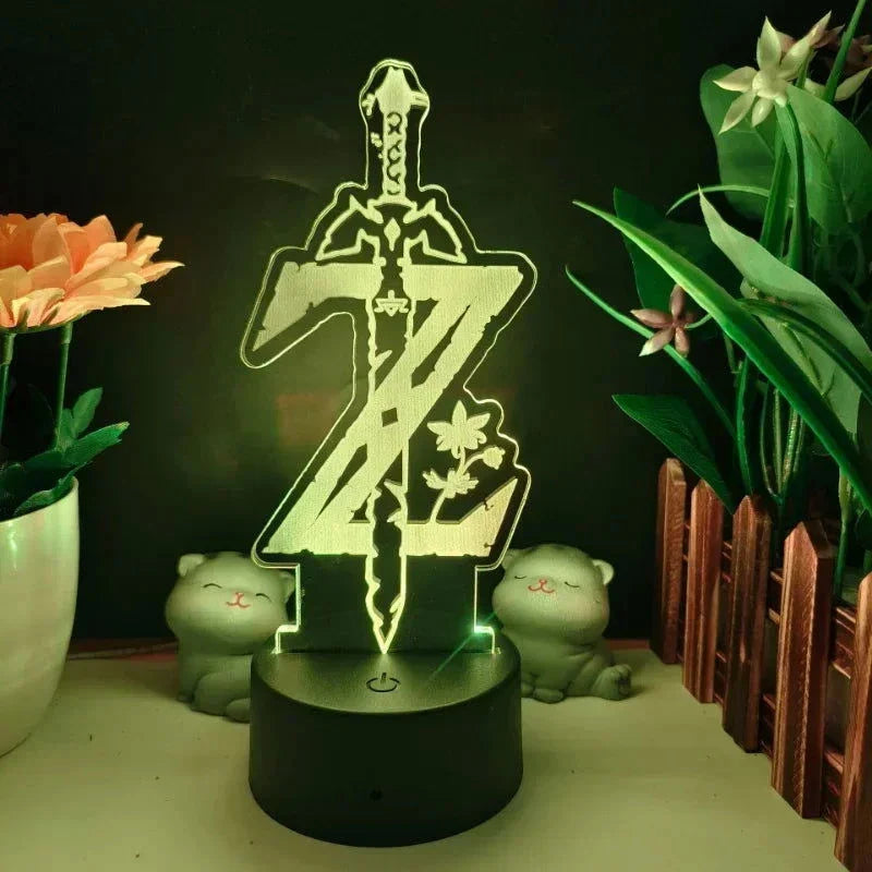 Legend of Zelda Night Lights Anime 3D Led Lamp Link Tears Of The Kingdom Lighting Bedroom Decoration