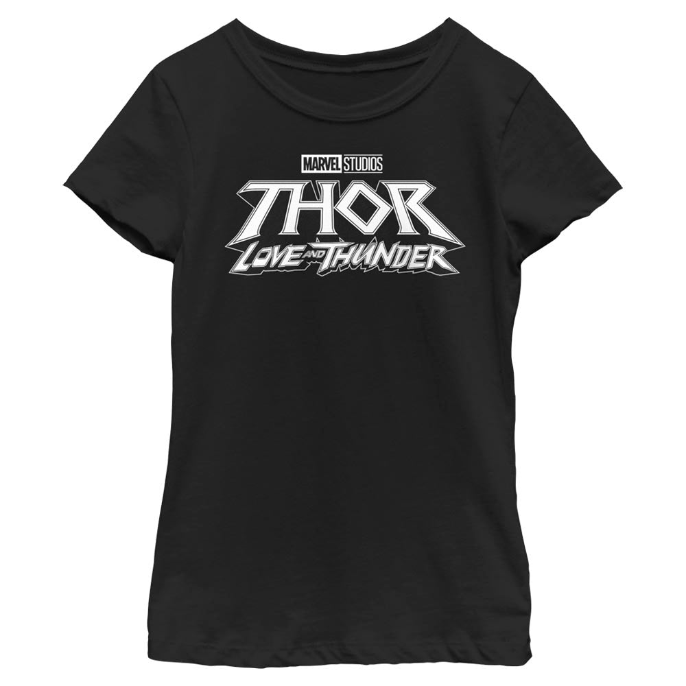 Marvel Black Logo Girls Kids T Shirt