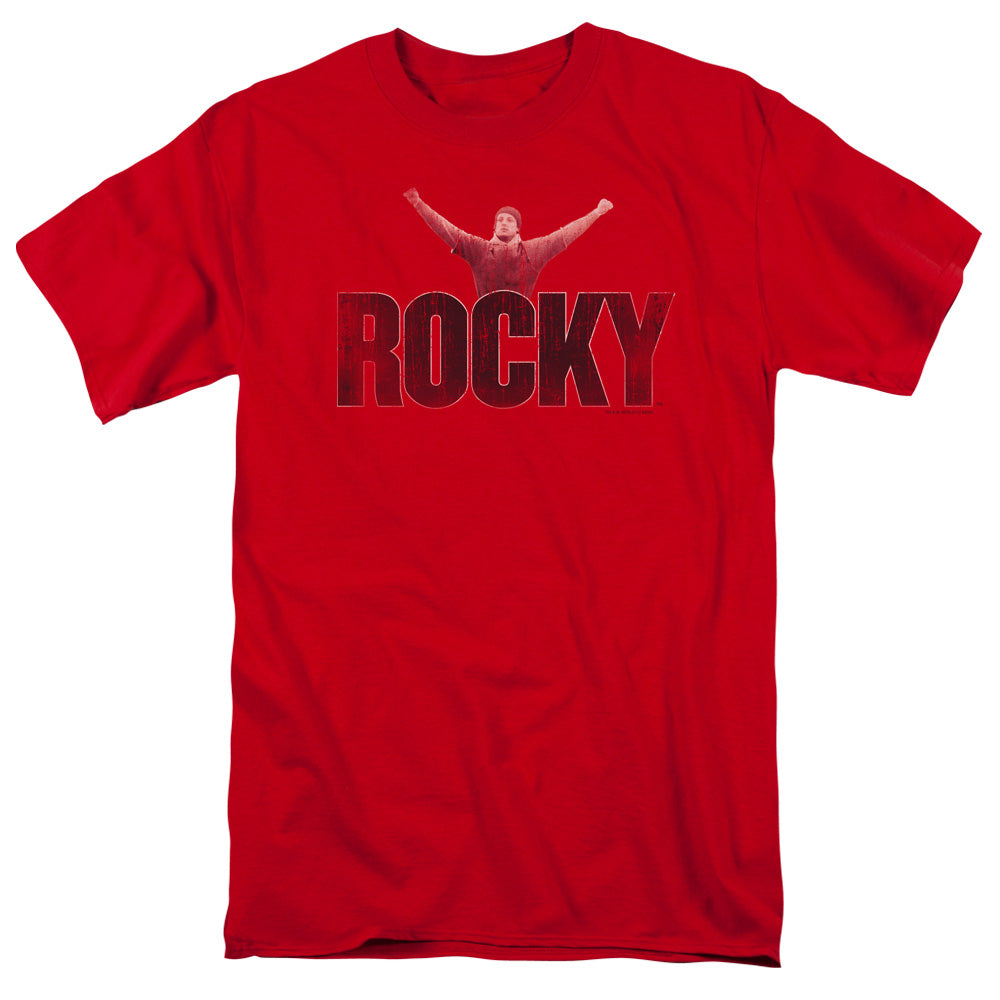 Rocky Victory Distressed Mens T Shirt Red Officially Licensed