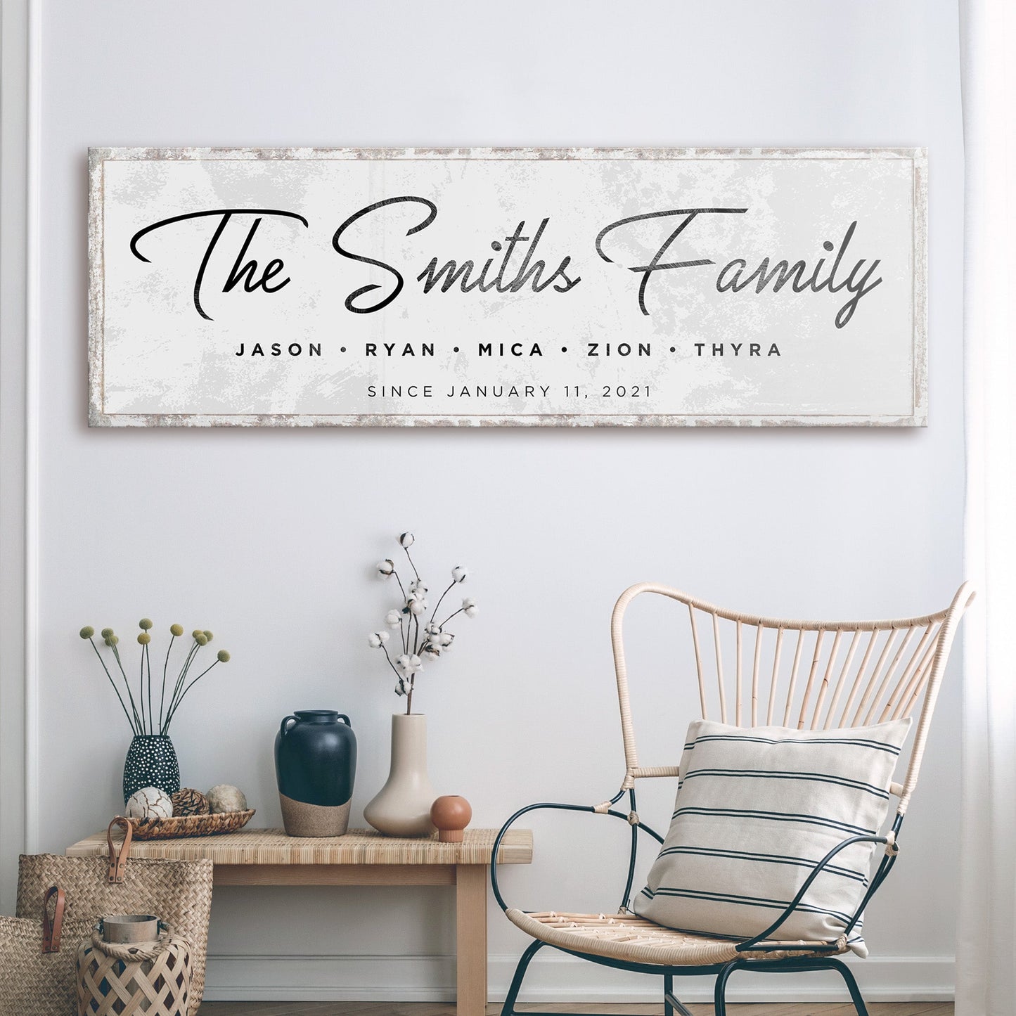 Last Name Family Sign Black And White