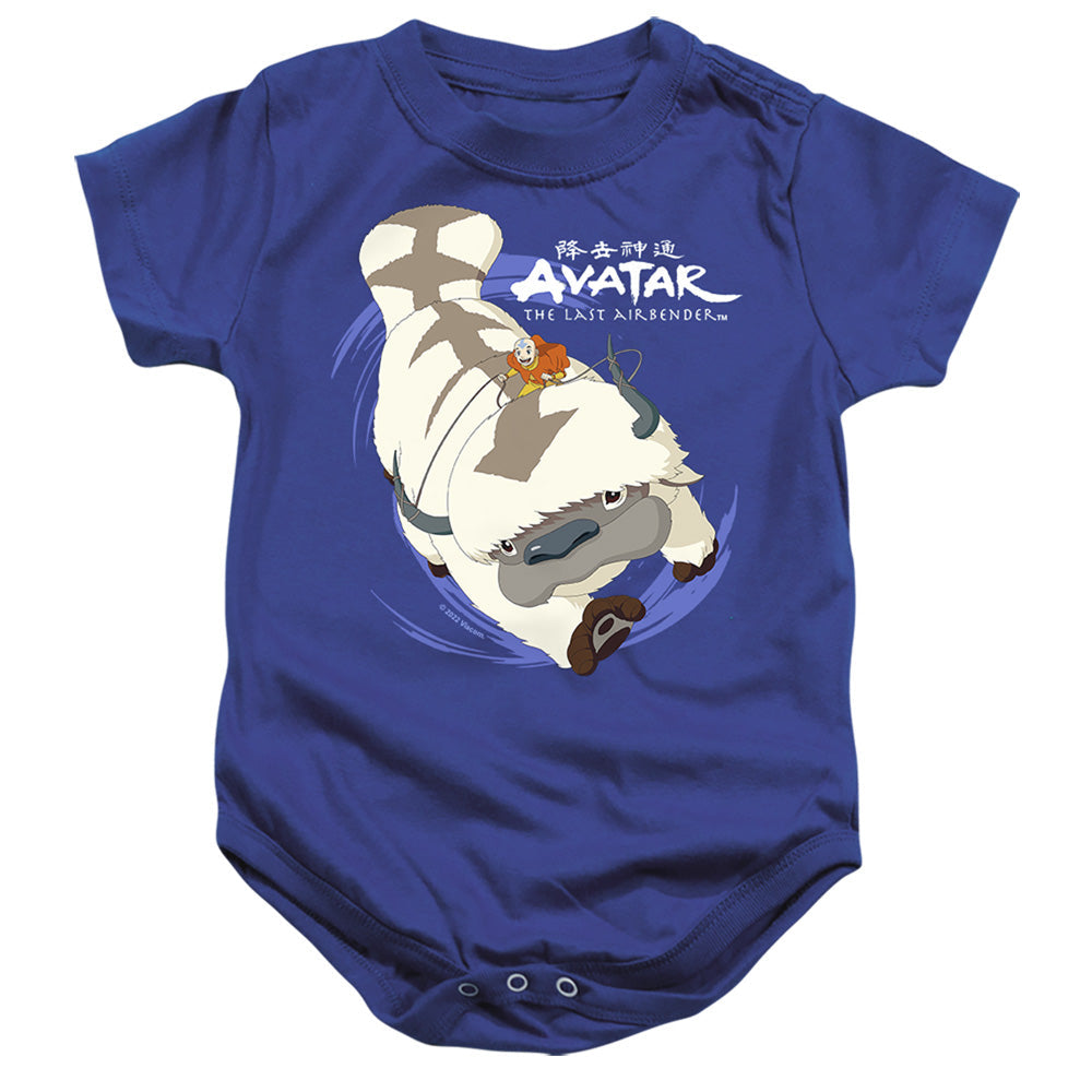 Avatar The Last Airbender Appa In Flight Infant Baby Snapsuit Royal Blue Officially Licensed