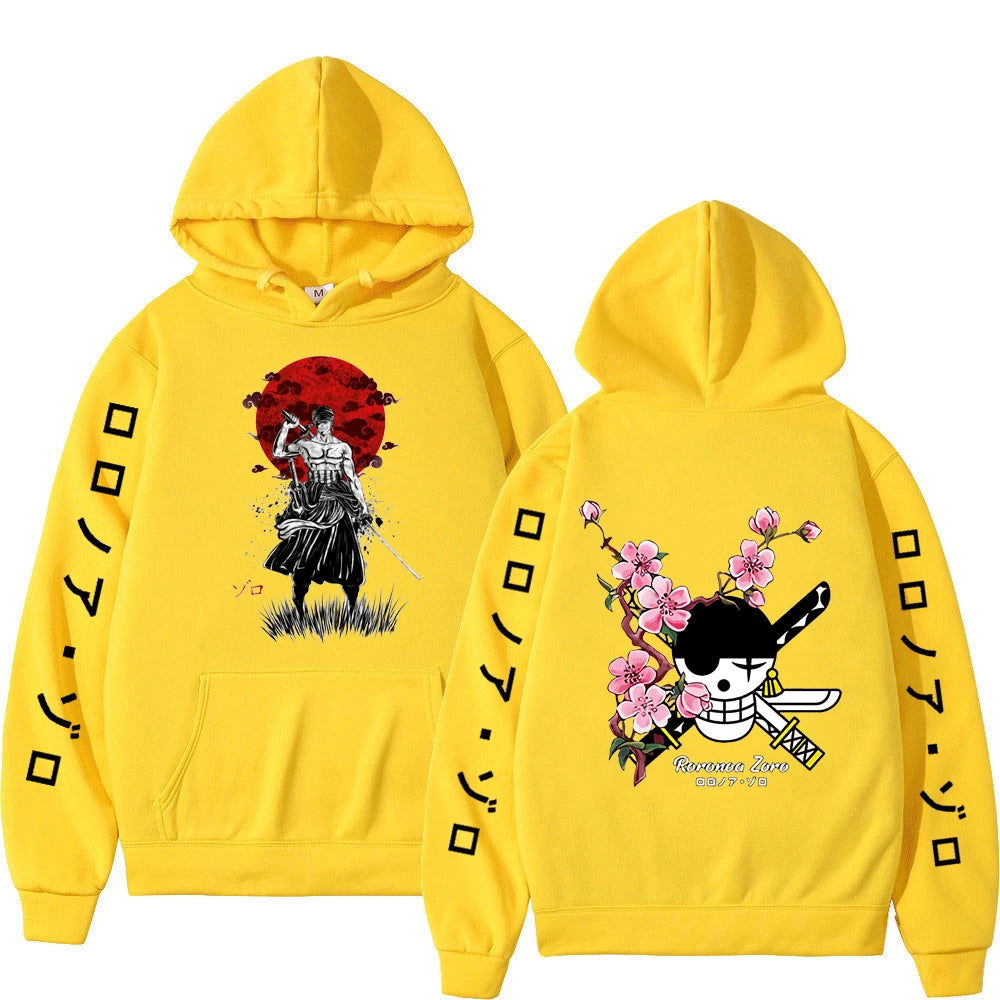One Piece Roronoa Zoro Hoodies, Japanese Anime Hoodies Men's Casual Fashion Hoody Sweatshirt Male Top