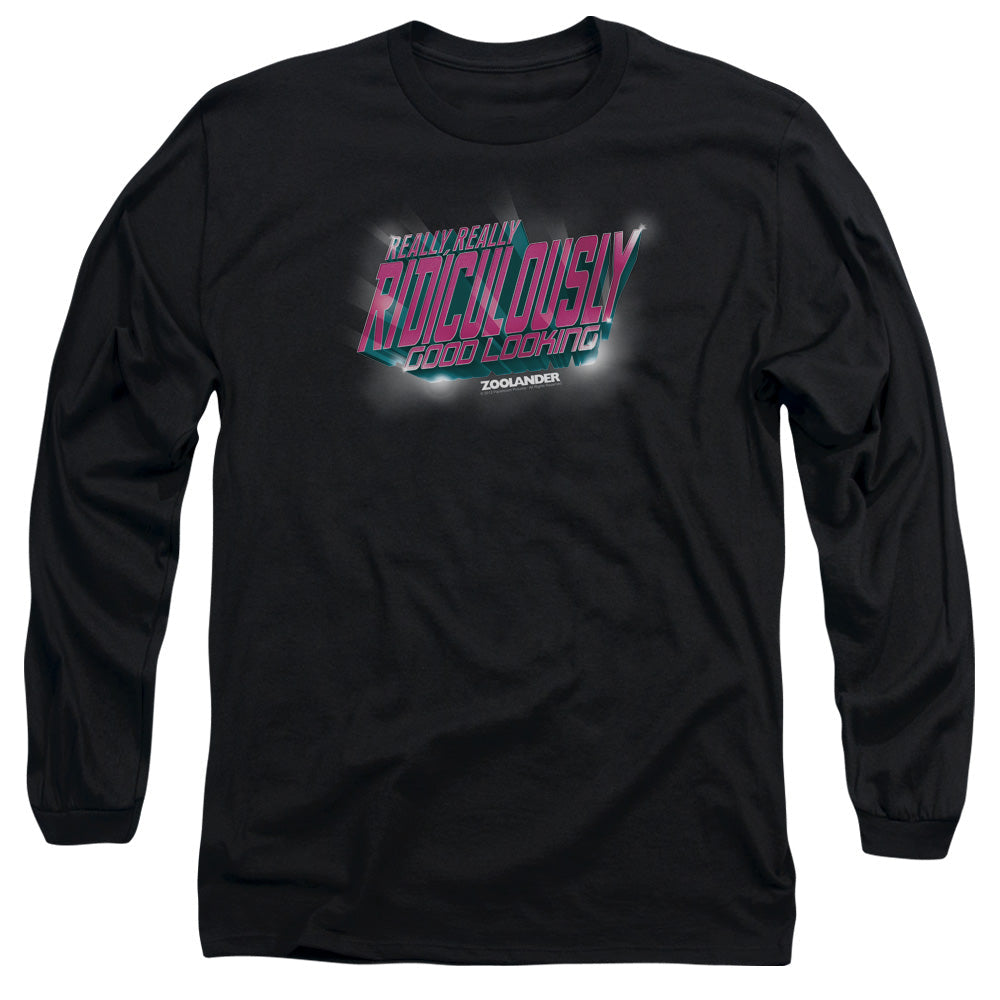 Zoolander Ridiculously Good Looking Mens Long Sleeve Shirt Black Officially Licensed