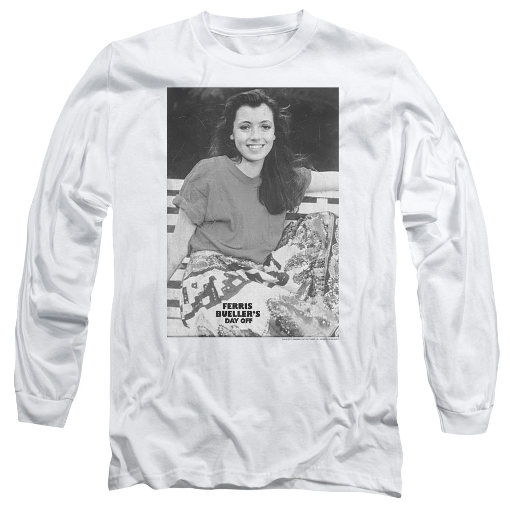 Ferris Bueller Sloane Mens Long Sleeve Shirt White Officially Licensed