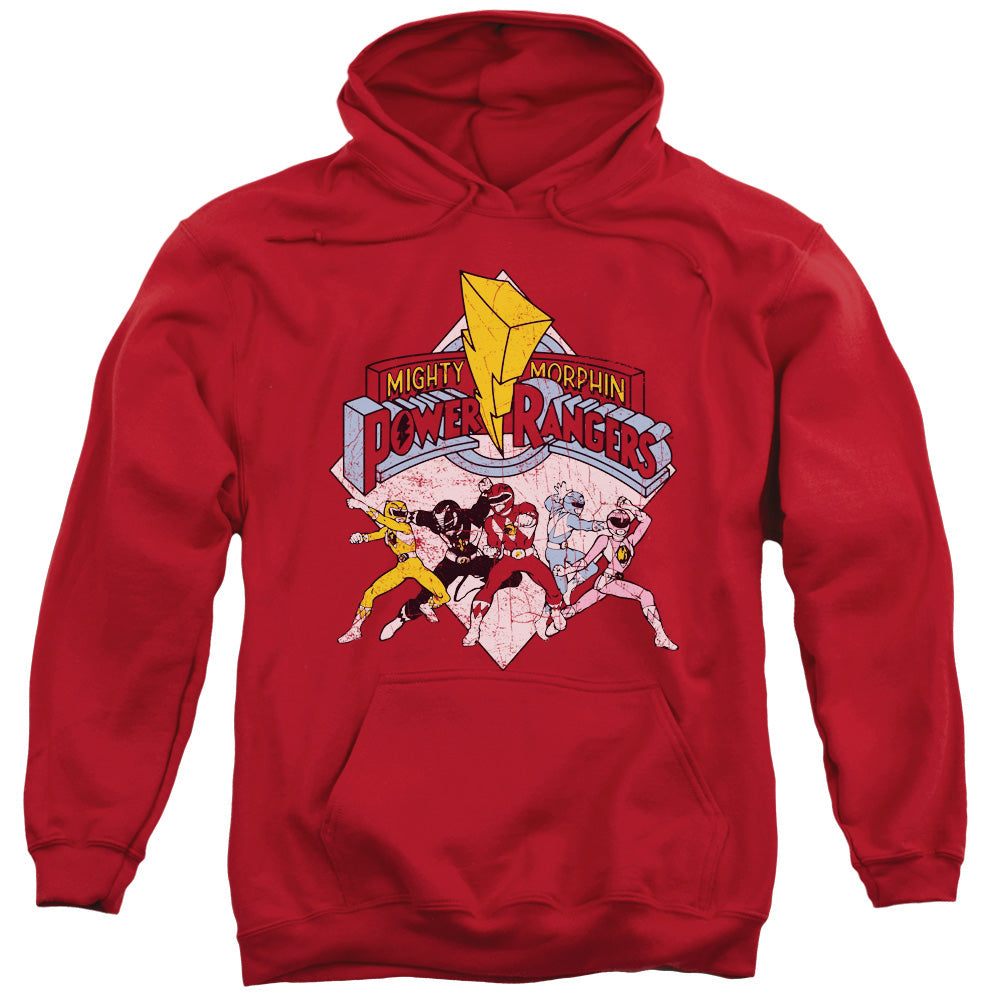 Power Rangers Retro Rangers Mens Hoodie Red Officially Licensed