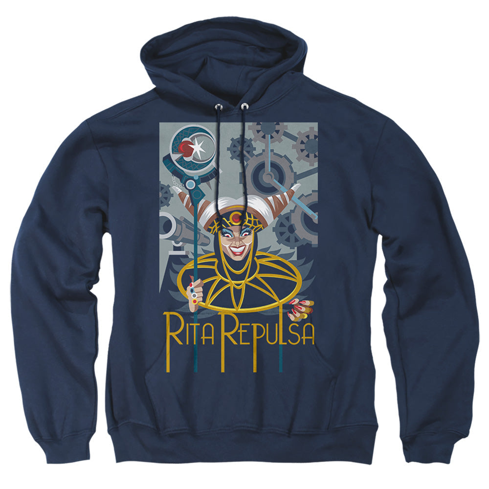 Power Rangers Rita Deco Mens Hoodie Navy Officially Licensed