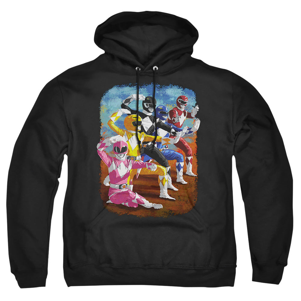 Power Rangers Impressionist Rangers Mens Hoodie Black Officially Licensed