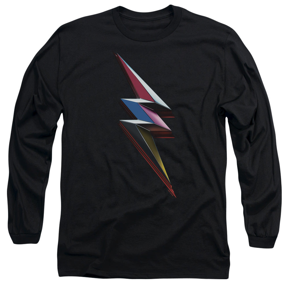 Power Rangers Movie Bolt Mens Long Sleeve Shirt Black Officially Licensed