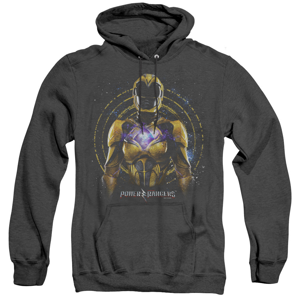 Power Rangers Yellow Ranger Heather Mens Hoodie Black Officially Licensed