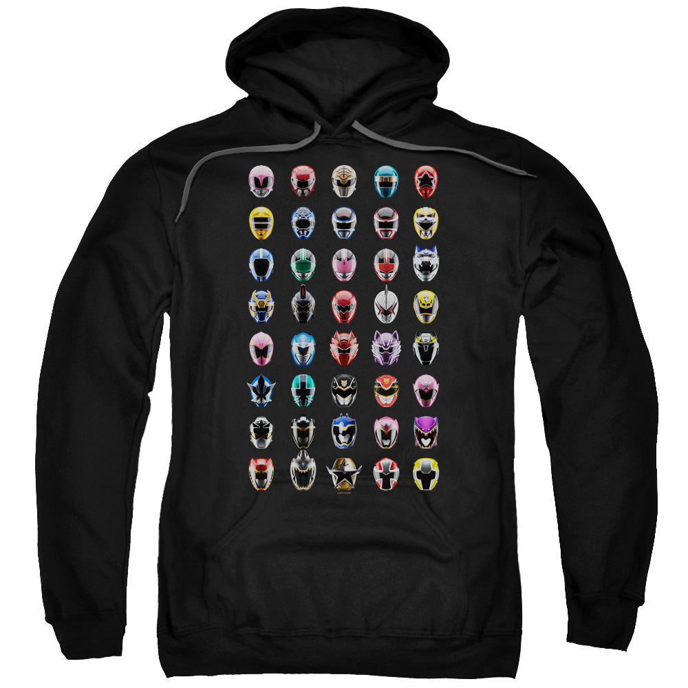 Power Rangers Visual Timeline Mens Hoodie Black Officially Licensed