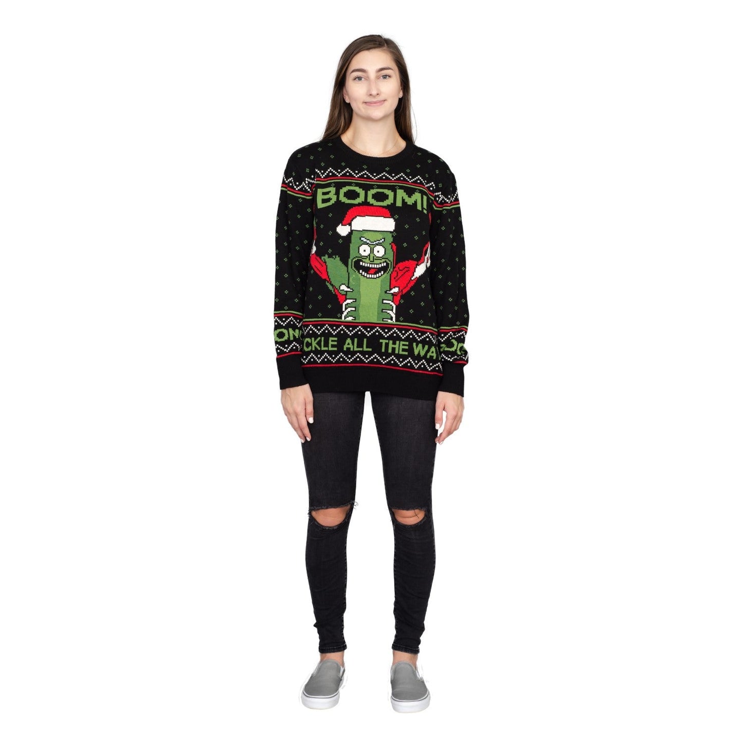 Rick and Morty Boom! PickleRick Adult Ugly Christmas Sweater