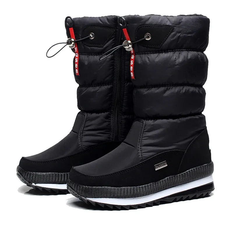 Winter Boots for Women Fashion Thick Plush Waterproof Non-slip Boots Couple Winter Shoes High Quality Warm Fur Boots New Zapatos