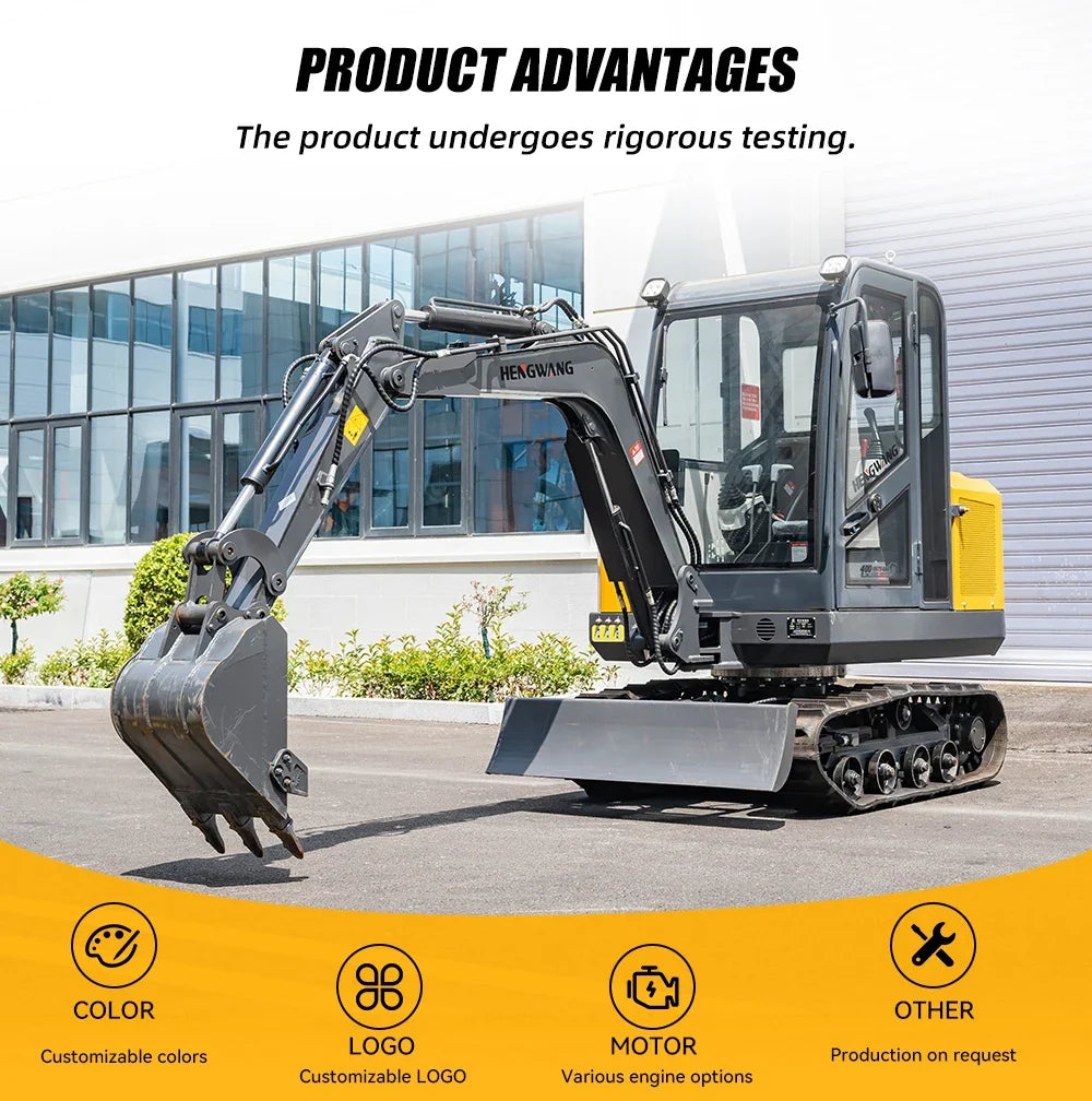 2.5 Ton Mini Excavator Diesel Hydraulic Excavators Tractor 2.5t Mini Bagger Small Excavator Digger Multifunctional Machinery