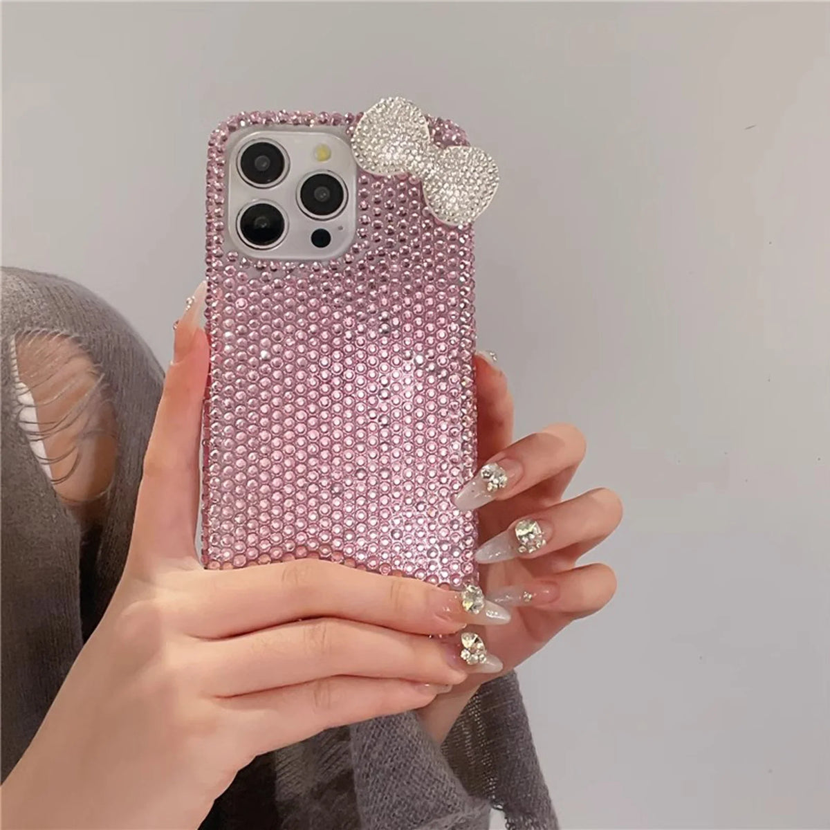 Premium Cute Full Diamond Bow Phone Case