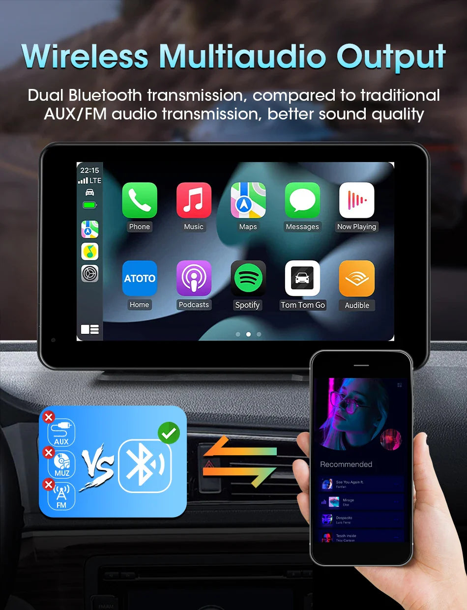 Vtopek Carplay Screen for Car, 11.3" HD Portable