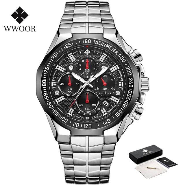 Relogio Masculino WWOOR Mens Watches 2024 Top Brand Luxury Wrist Watches For Men Gold Big Golden Male Chronograph Wristwatch Man