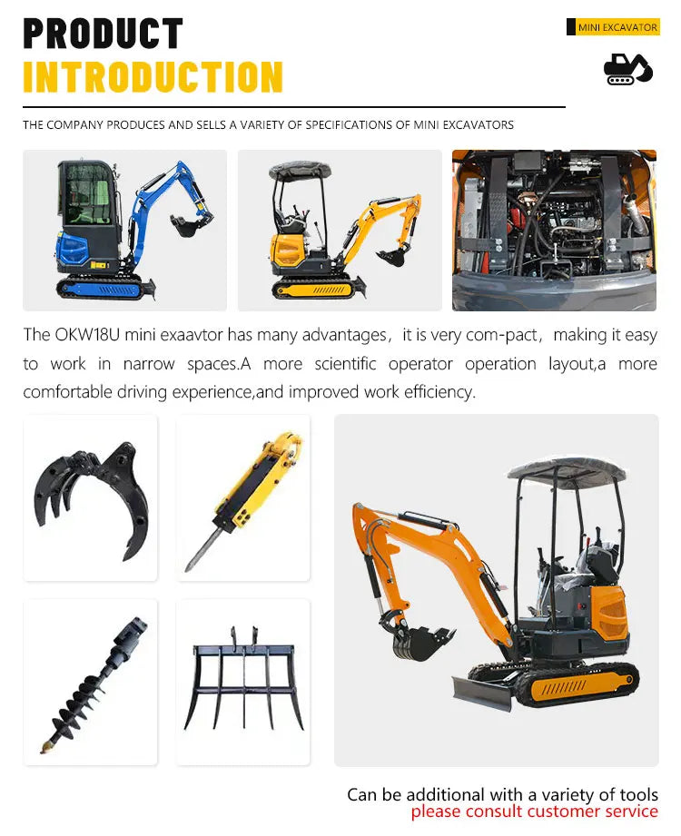 Mini Excavator Prices CE Euro Diesel Engine Bagger 1.8 ton 1.5 t 2 ton Multifunctional Mini Excavator