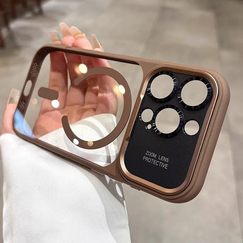 Luxury Magnetic Slim Matte Metal Lens Protector Phone Case For iPhone
