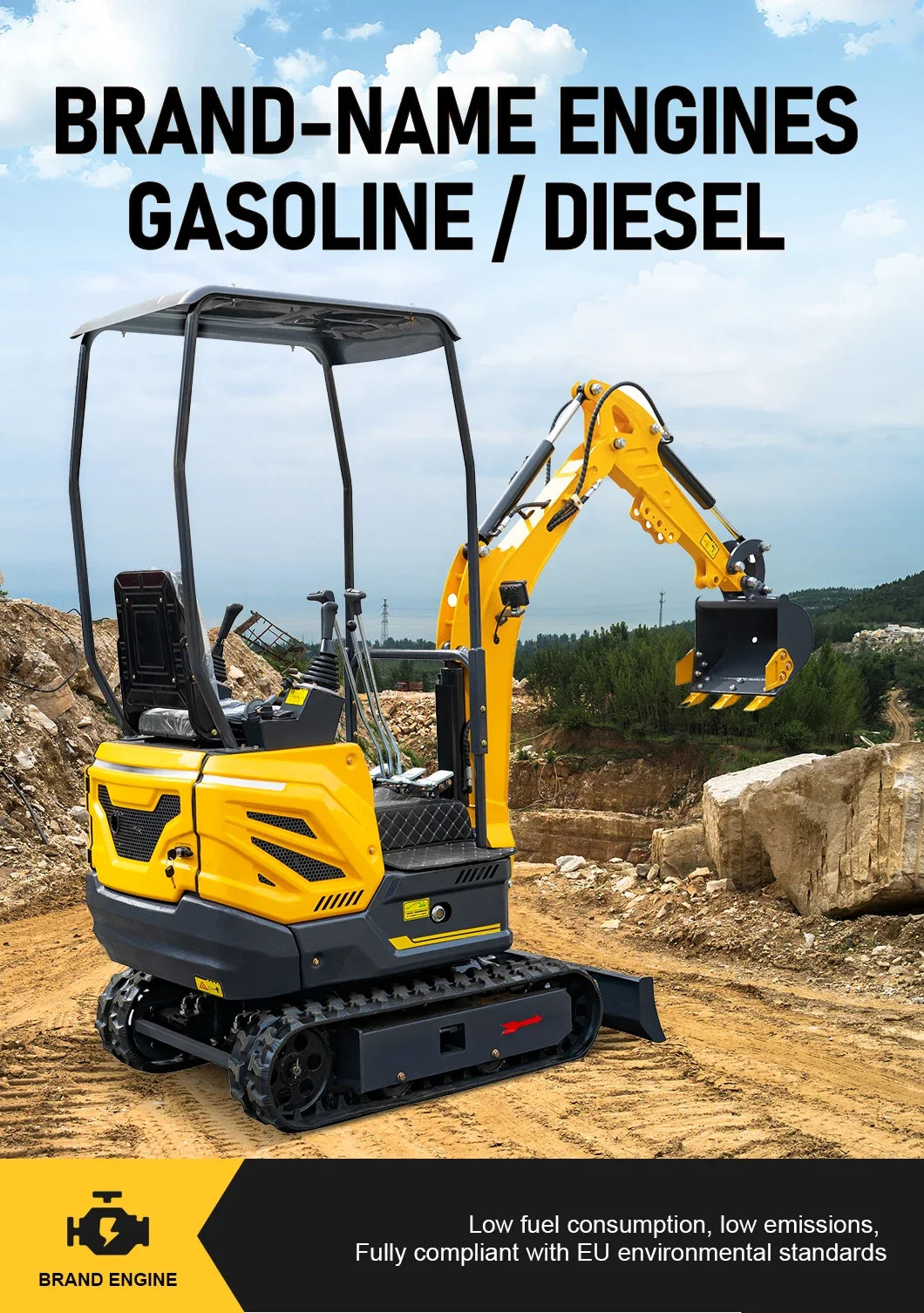 Customized 1.5ton Micro Mini Excavator Quick Start Stable Power Output Custom Color For Greenhouse & Small Farm Construction