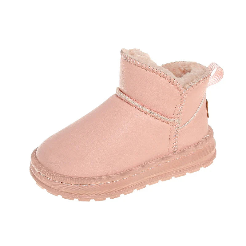 2025 Winter Children Snow Boots for Boys Girls Fashion Warm Thick Plush Ankle Boots Anti-skid Kids Boots Classic Rubber Shoes
