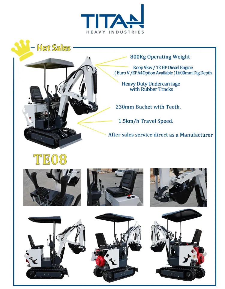 Mini Excavator 3.5 Ton EPA Farm Used New Crawler Digger Kubota Engine Small Excavators 1-3 Ton Machine Prices