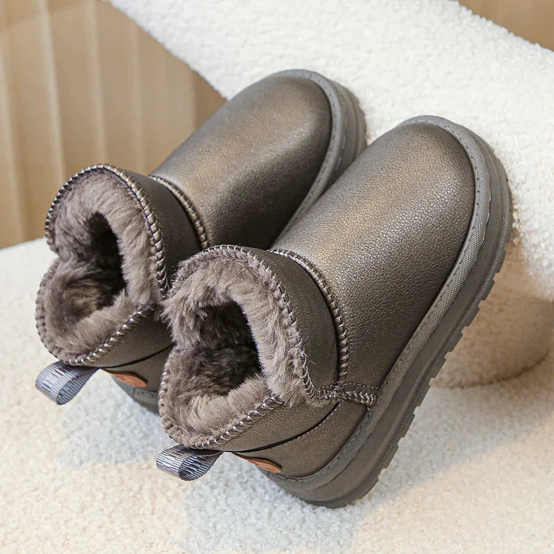 2025 Winter Children Snow Boots Boys Girls Fashion Warm Thick Plush Waterproof Ankle  Anti-skid Kids Boots Classic Rubber Shoes
