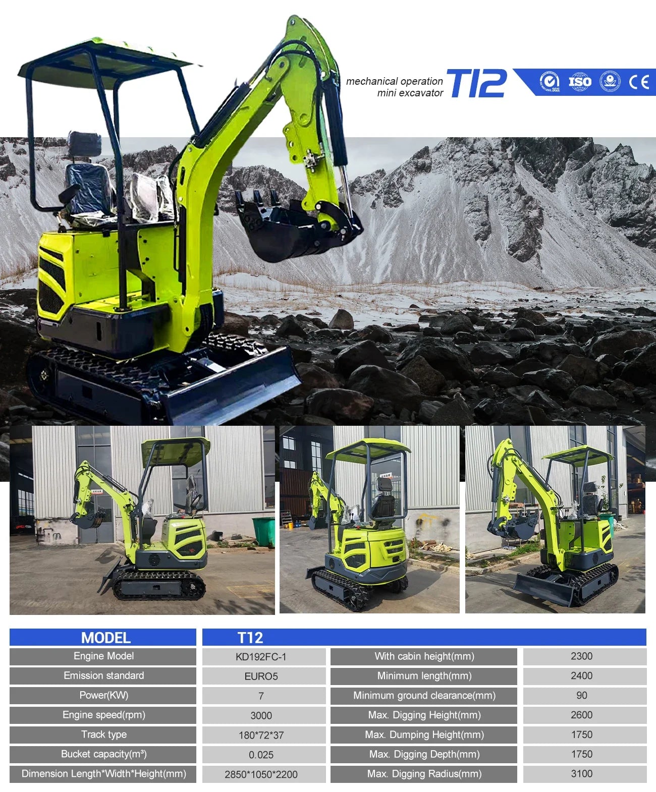 Hot sale 1.8 Ton Mini Excavator Minibagger Kubota Engine Digger Excavator Mini Pelle Chinese Cheap Small Excavator Machine