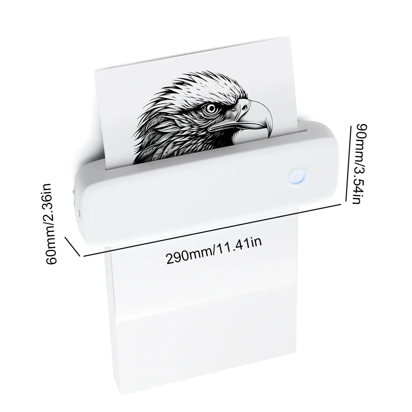 Portable Thermal Transfer Printer Wireless&USB Connect with Mobile Computer 56mm/77mm/107mm/210mm/216mm