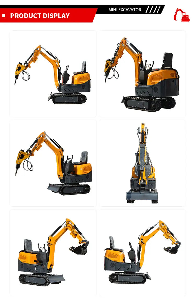 Mini Excavator 1.2 Ton New Crawler Excavator With Attachment Mini Digger Multifunctional Mini Small Excavator 1 Ton 1200kg