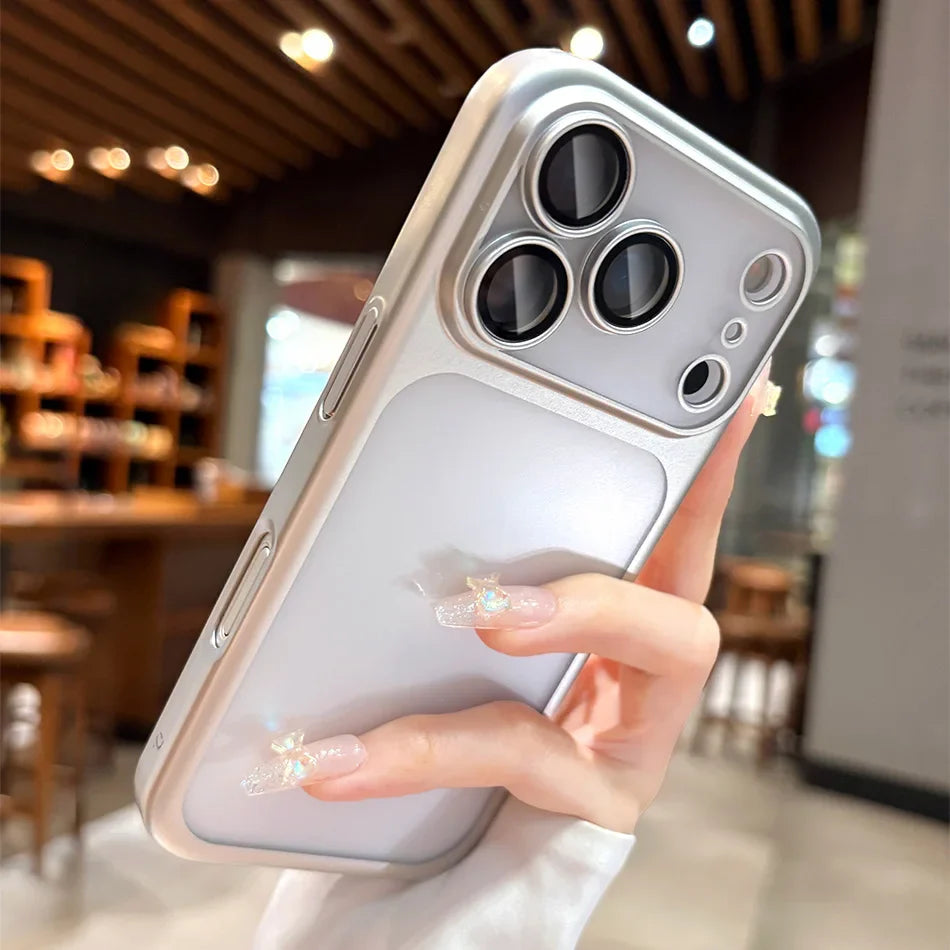 Luxury Plating Matte PC Clear Hard Phone Case For iPhone