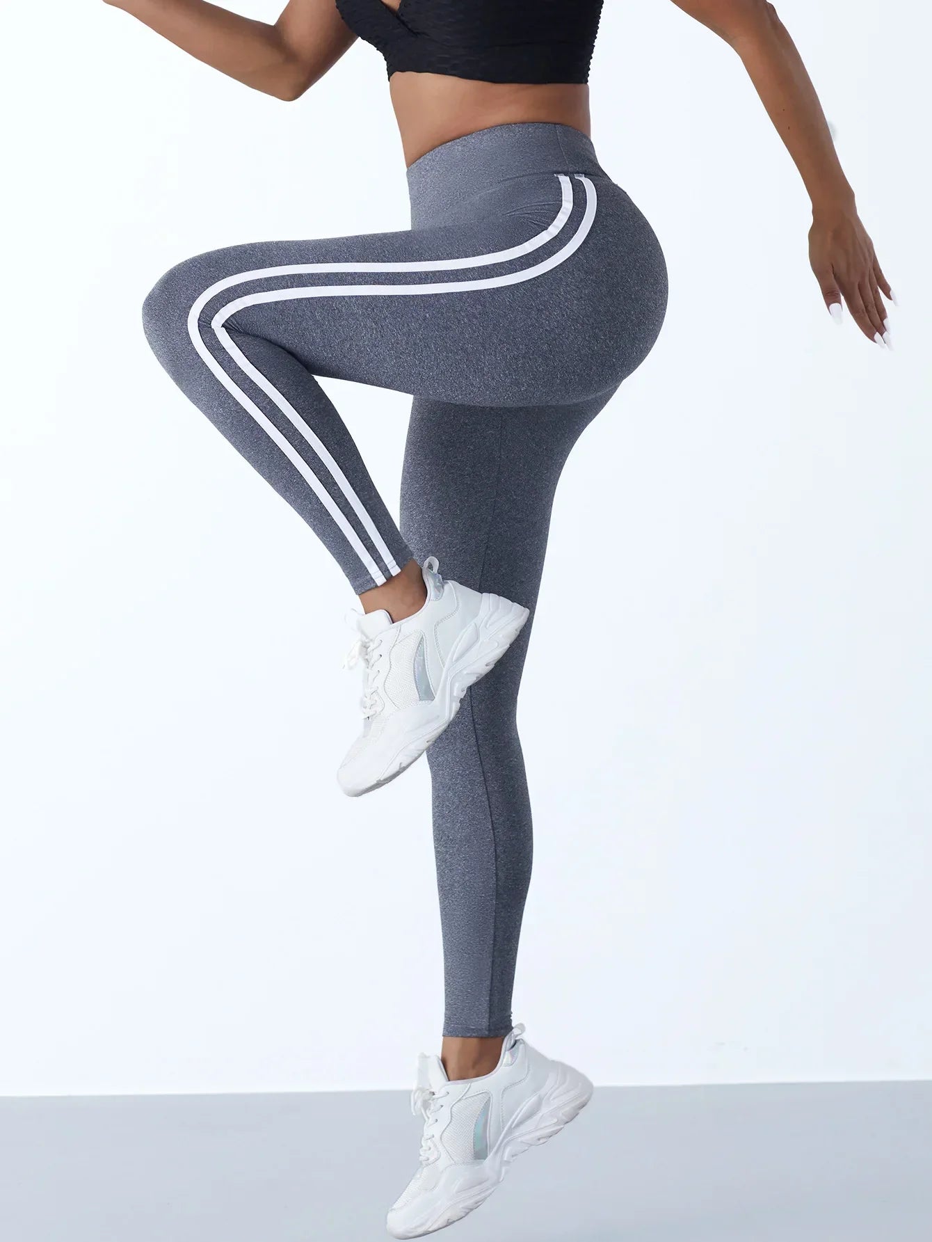 Yoga Leggings Women Striped Slim Sports Pants