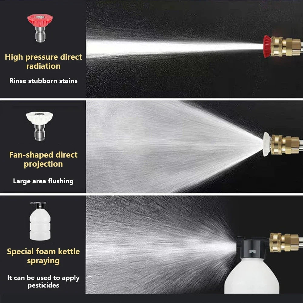 60BAR Cordless High Pressure Car Washer Spray Water Gun Wireless High Pressure Car Wash Water Gun Washer Self Priming Sustain