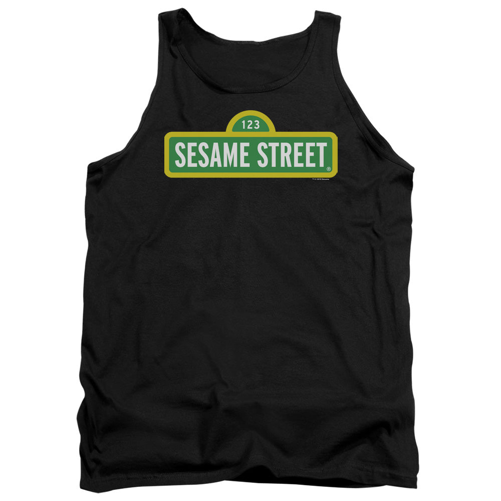 Sesame Street Logo Mens Tank Top Shirt Black Officially Licensed