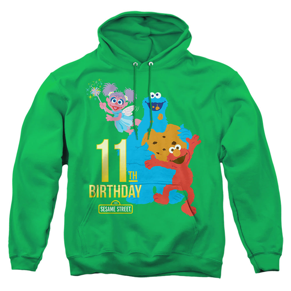 Sesame Street 11Th Birthday Mens Hoodie Kelly Green Officially Licensed
