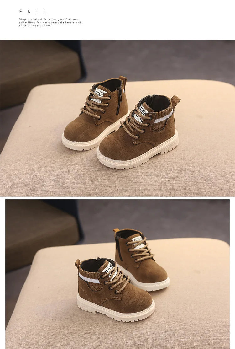 Kids Winter Boots Cotton Fabric Spring Autumn Children Shoes Baby Toddler Boys Girls Boots