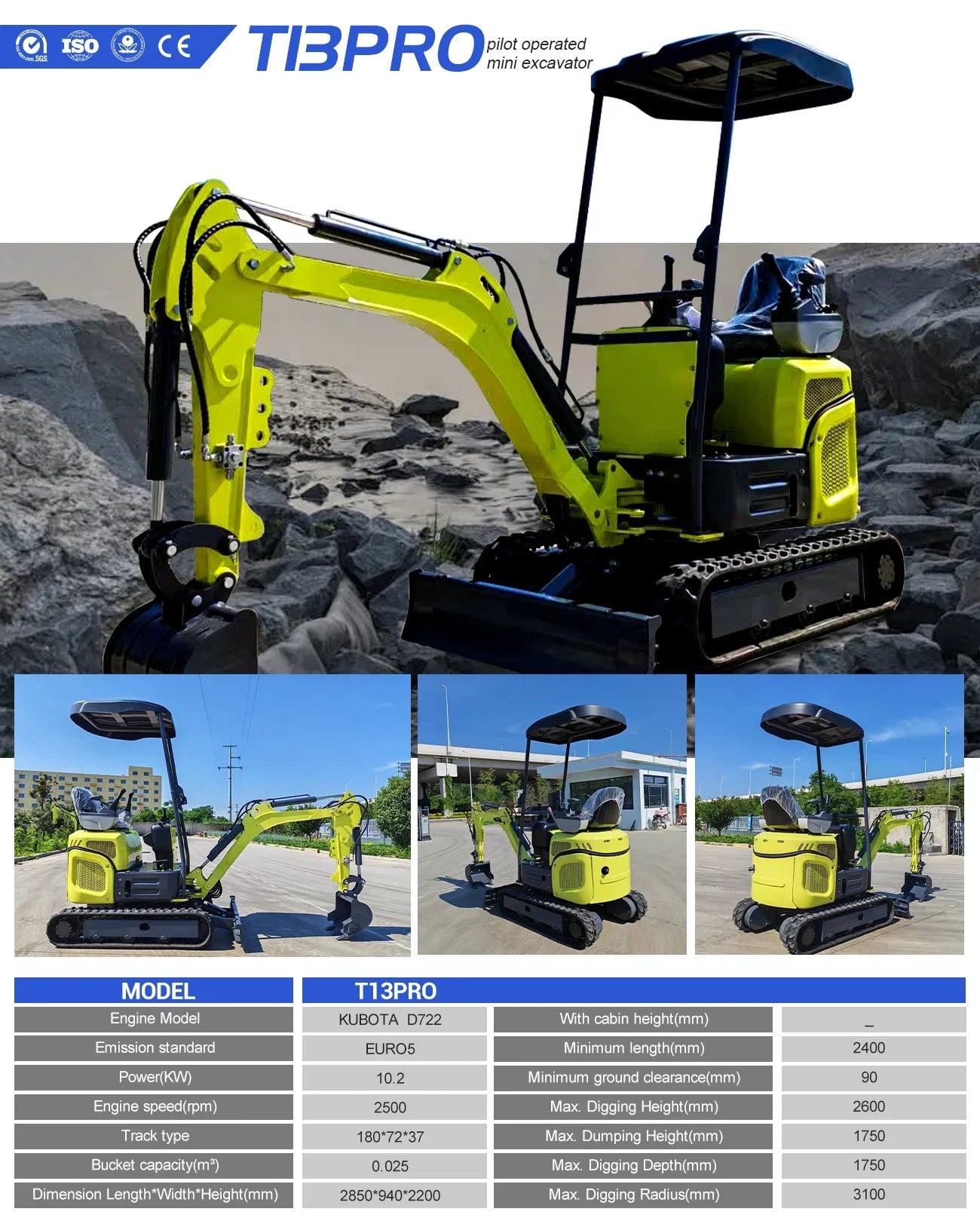 Hot sale 1.8 Ton Mini Excavator Minibagger Kubota Engine Digger Excavator Mini Pelle Chinese Cheap Small Excavator Machine