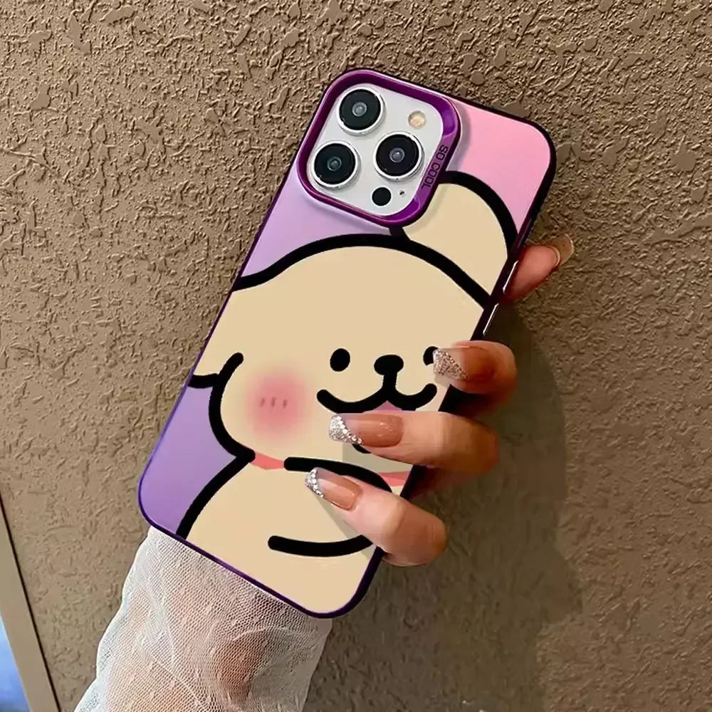 Cute Anime Dog Lovers Couple Phone Case
