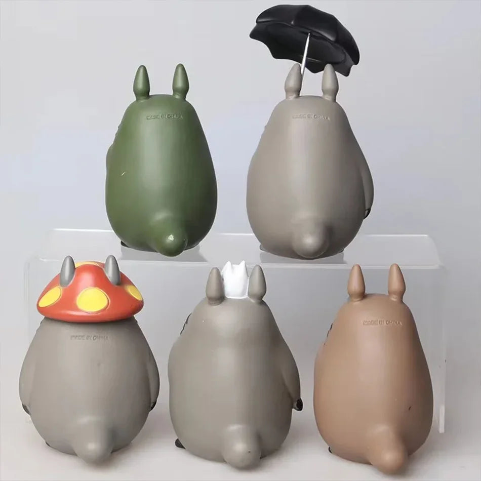 5 PCS Set Totoro Mini Figurines, My Neighbor Totoro Statue Cute Anime Figures 11 CM